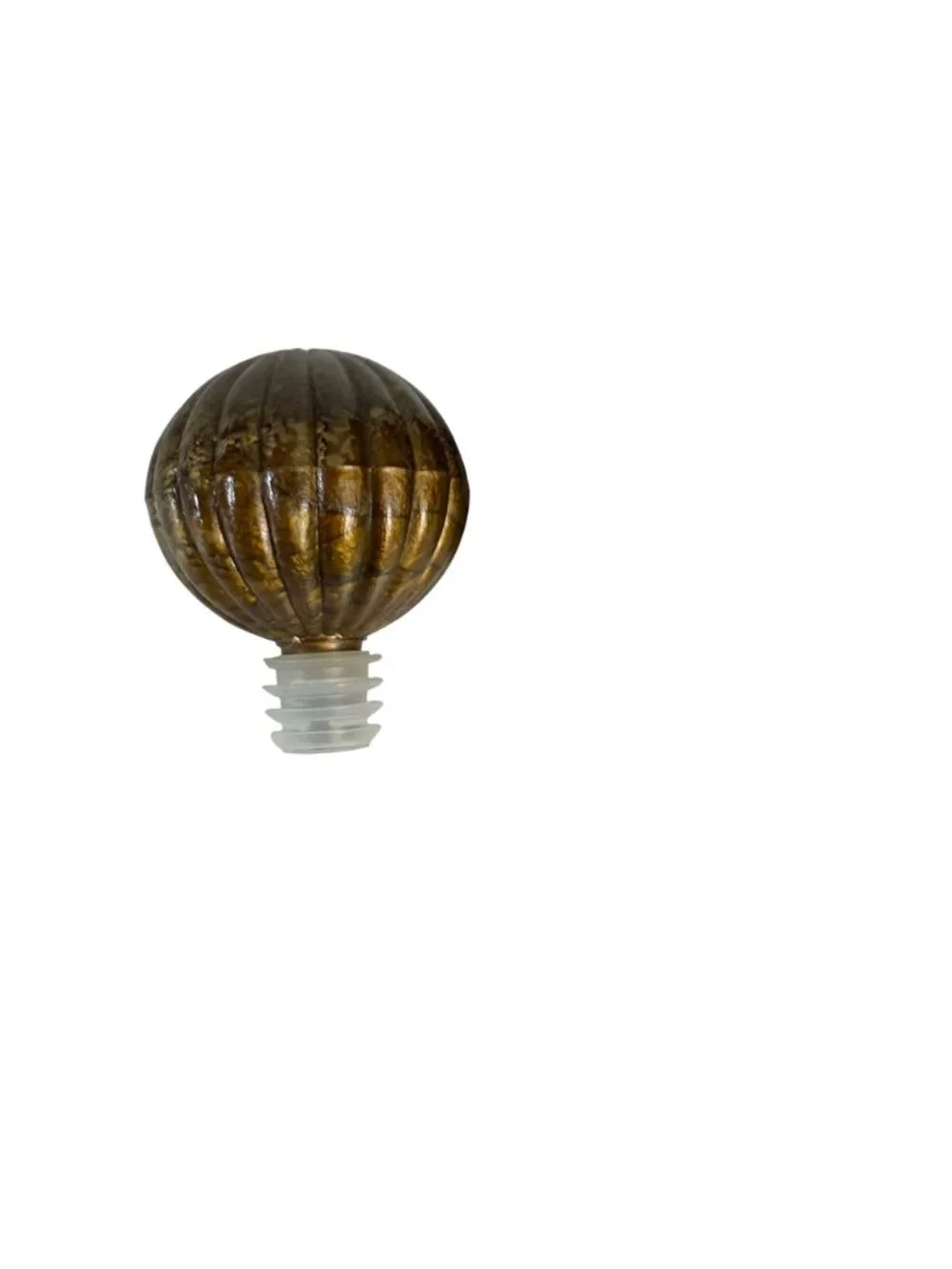 Italian Leather Covered Decanter Bottle Globe Stopper VTG MCM Barware Decor